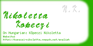 nikoletta kopeczi business card